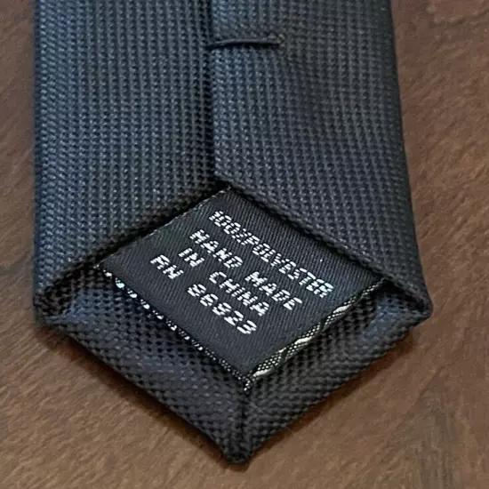 Bergamo New York Black Hand Made 100% Polyester Men’s Neck Tie Made In China