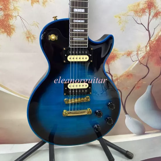 BLUE CUSTOM Electric Guitar Rosewood Fingerboard Zebra HH pickup blue binding