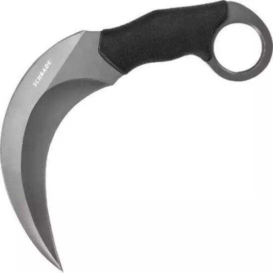 Schrade Shasta McNasty 6" Fixed Blade Black Handle Stainless Karambit