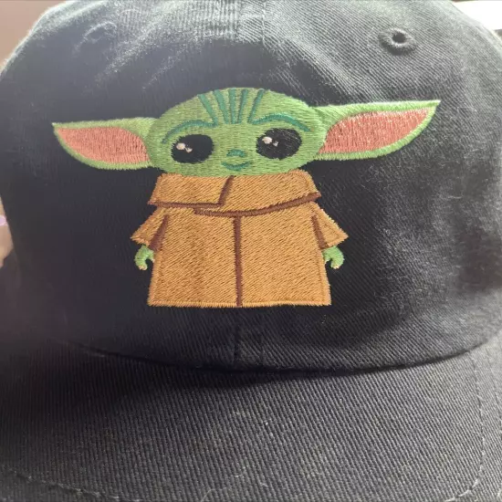 Star Wars The Mandalorian Cap "Baby Yoda" Hat Black Adjustable Disney Adult 