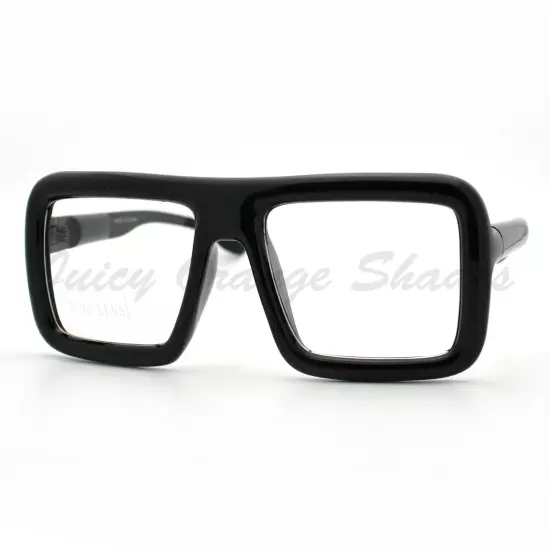 Thick Square Glasses Clear Lens Eyeglasses Frame Super Oversized Fashion