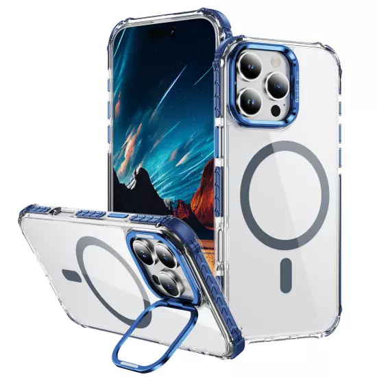 Shockproof Camera Stand Mag Safe Case For iPhone 16 15 14 Plus 13 12 Pro Max