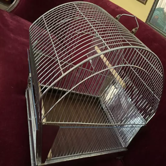 VINTAGE "HENDRYX" CHROME METAL BIRD CAGE-CIRCA 1950'S