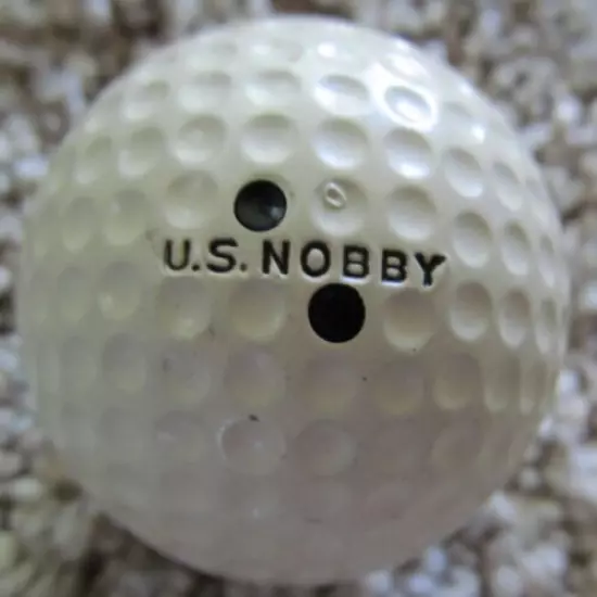 VINTAGE DIMPLE DOUBLE DOT GOLF BALL-U.S. NOBBY RE-PROCESSED NO SIGN OF PLAY