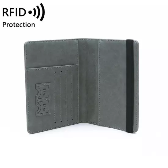 RFID Blocking Leather Passport ID Card Holder Pocket Travel Wallet Case Cover US