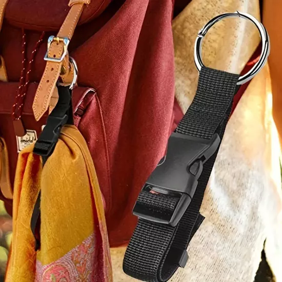 Luggage Strap Coat Holder Gripper Backpack Circle Hook Adjustable Belt Travel~