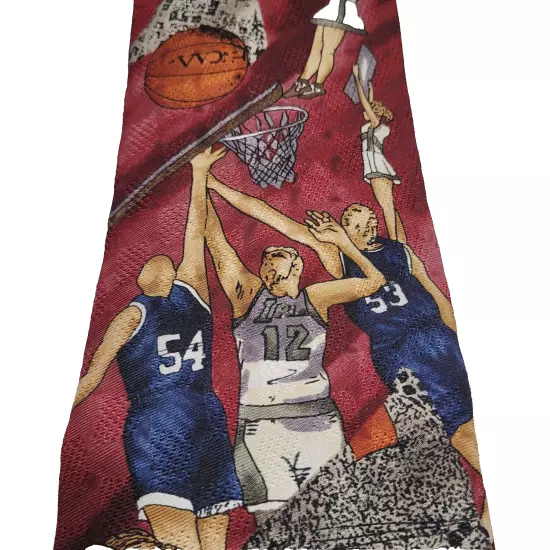 BASKETBALL Theme Pattern Coach Player All Business SILK Necktie Samuel & Sons