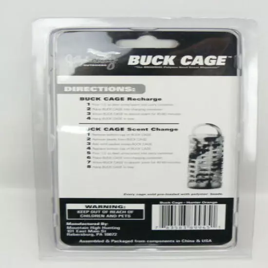 Buck Cage Polymer Bead Scent Dispenser Single Pack Camp Jeff Foxworthy Orange X2