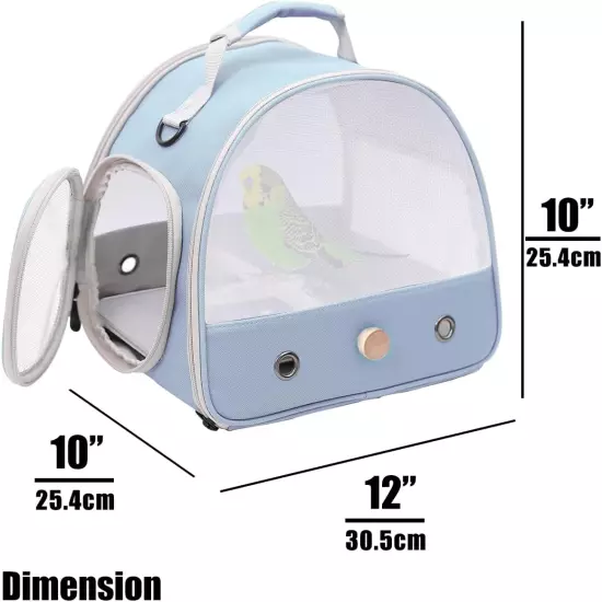 Small Bird Parrot Travel Carrier Bag Standing Perch Tray Breathable Portable