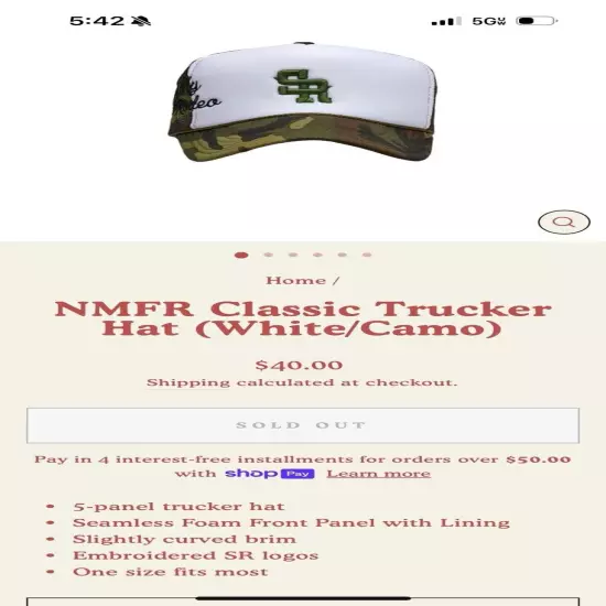 Stevenson Ranch Trucker Hat NMFR White/Camo