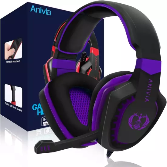 Computer over Ear Headphones Wired with Mic Stereo Gaming Headset Noise Isolatin