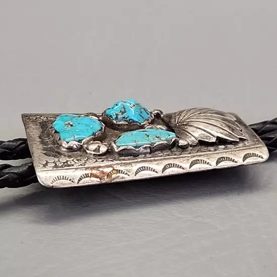 Bennett Bolo Sterling Silver Turquoise Southwest Pat Pend C31 Native American