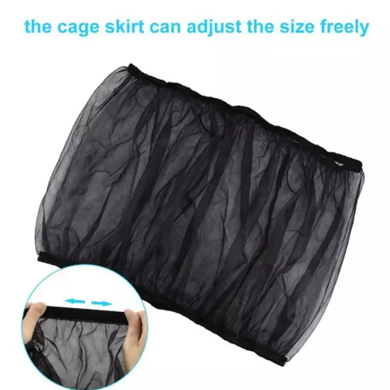 2PCS Nylon Pet Bird Cage Cover Seed Catcher Shell Skirt Guard Mesh Net Mesh Tid