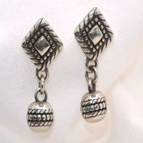 BRIGHTON Silver Ball Post Drop Earrings