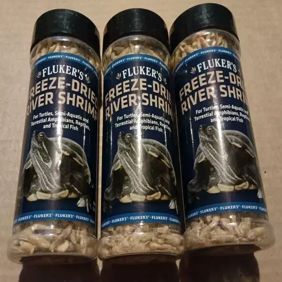 2- Fluker's Freeze-Dried River Shrimp Reptile Food - 1 oz Each