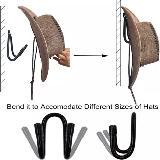 YYST Cowboy Hat Rack Hat Holder Hat Organizer Hat Wall Mount - 4/PK No Hat