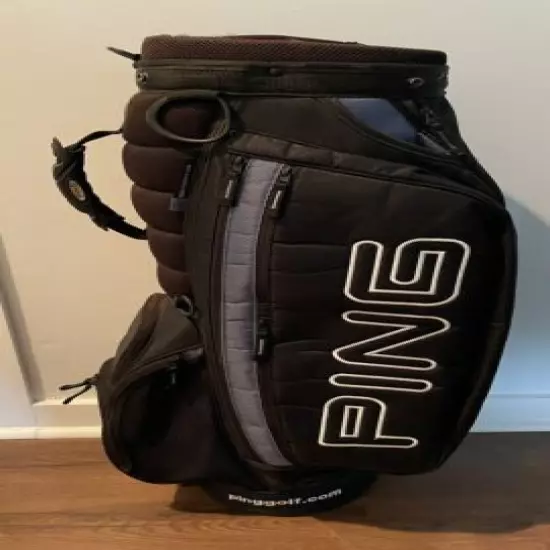 Ping Retro 7 Divider Cart Golf Bag Black & Multi Storage - No Strap - Good Cond!