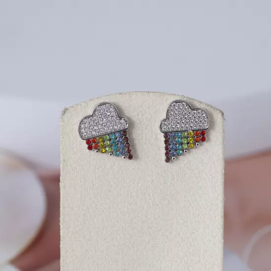 Kate Spade New York Silver Into The Sky Cloud Rainbow Stud earrings