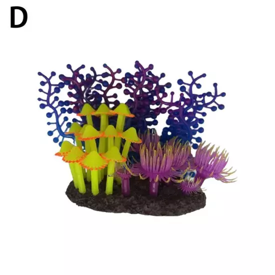 Realistic Coral Silicone Simulation Aquarium Ornaments Water Plant False O2C8