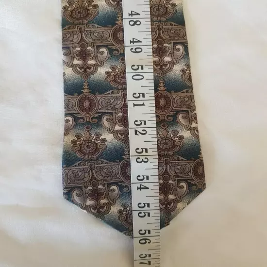 Spencer Lowe Neck Tie Mens Classic 56" 100% Silk Abstract Green Dark academia