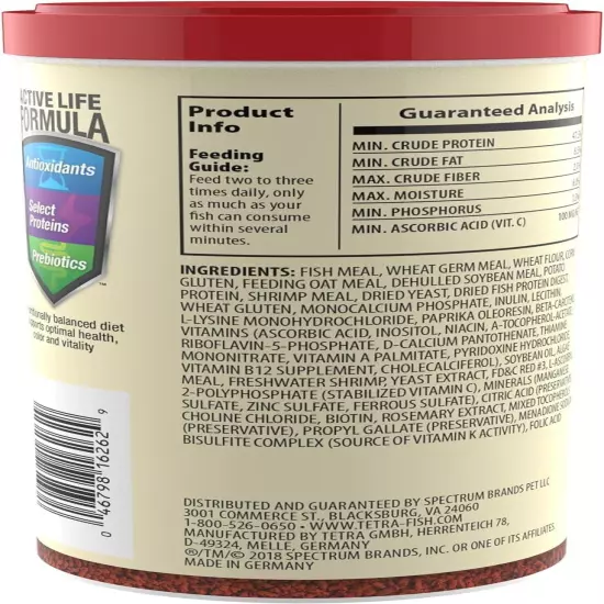 TetraColor XL Tropical Granules with Natural Color Enhancer, 10.58 Oz