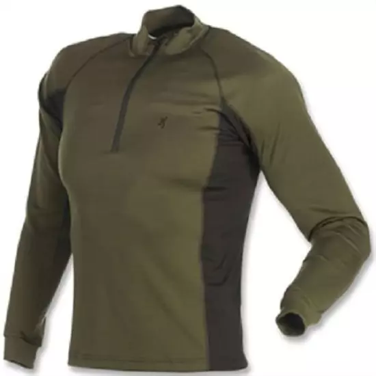 Browning Mens Full Curl Wool 1/4 Zip Base Layer Top Loden CHOOSE YOUR SIZE