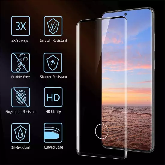 2 Pack Full Tempered Glass Screen Protector For Samsung Galaxy S10 S10e S10 Plus