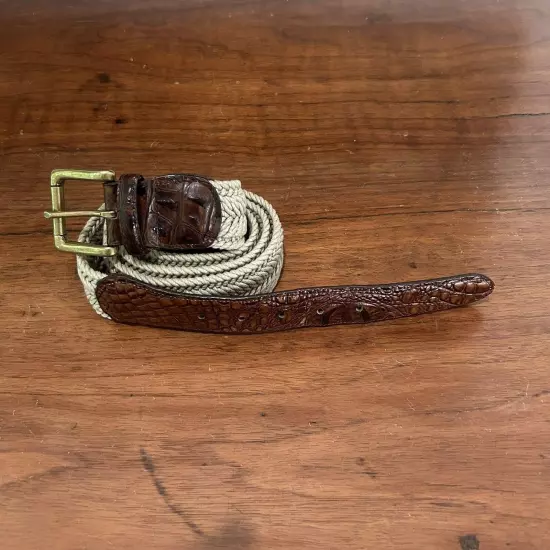 Men’s Leather Braided Belt Size 46