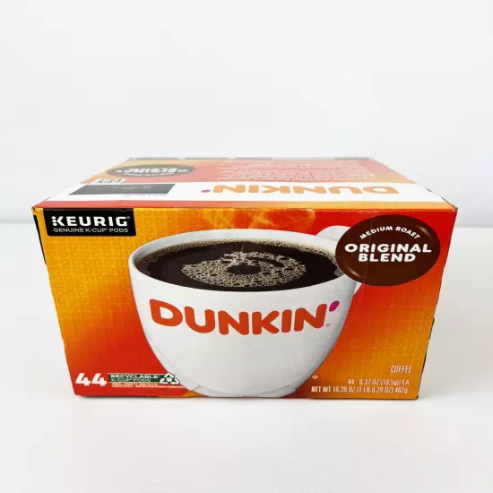 Dunkin' Original Blend Coffee Keurig K-Cup Pods, Medium Roast, 44 Box