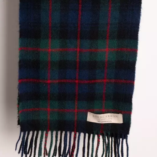 LOCAHRRON of Scotland 100% Lambswool Check Tartan Scarf 162cm x 24cm 64in x 9in