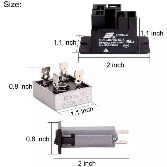 Golf Cart Battery Charger Repair Kit for Club Car 48V Powerdrive 1&2 Charger