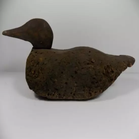 "RARE" VINTAGE CORK BLACK DUCK DECOY UNSIGNED