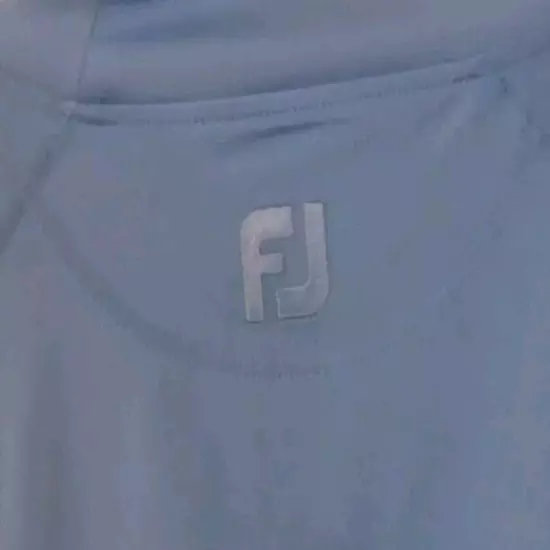 Footjoy Mens LARGE Mock Neck Turtleneck Performance Golf Shirt Lt Blue Stretch