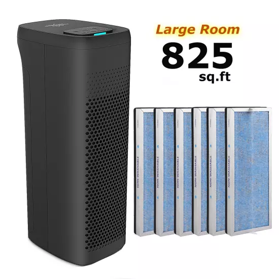 Air Purifier For Home Large Room HEPA Washable Filter Air Cleaner Smoke Odor Pet