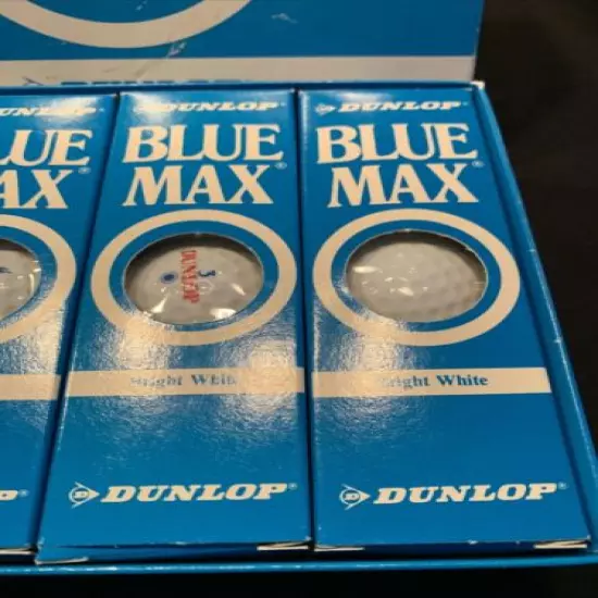 Panasonic Logo Dunlop Blue Max Golf Balls One Dozen Bright White NOS Vintage