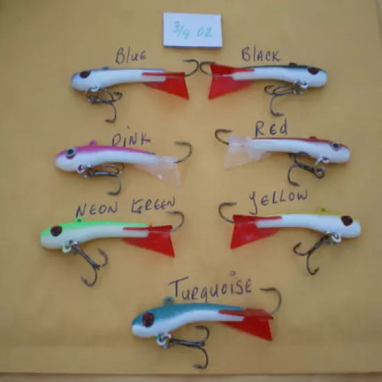 12 PCS MINNOW JIGGING/CASTING LURE BAIT/ICE FISHING 3/4 OZ. 14 COLORS CHOOSE ANY