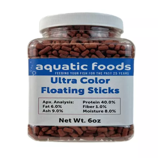 Ultra Color Floating Sticks for All Tropicals & Pond Fish. WL-JAR