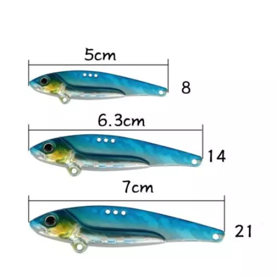 5pcs Metal Blade Fishing Lures8/14/20g Hard VIB Bait Crankbaits Fishing Tackle