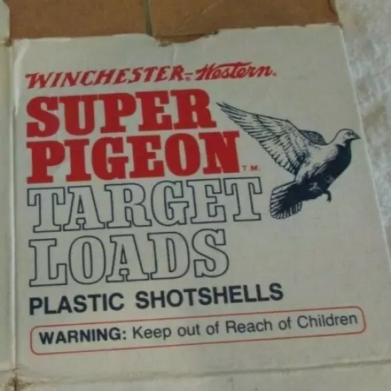 VINTAGE WINCHESTER WESTERN SUPER PIGEON LOADS 12GA CARTRIDGE SHELLS Box Empty