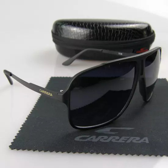 Men's Women Retro Sunglasses Unisex Square Matte Black Frame Carrera Glasses C34