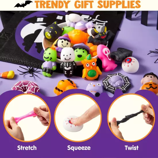 24 Pcs Halloween Mochi Squishy Toys, Halloween Classies Character Squishy Toys f