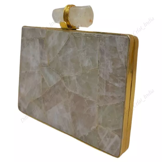 Natural Gemstone Clutch Purse, Rectangle Shape Bag, Avaliable in Multiple Stones