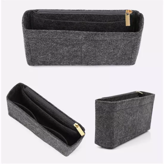 Women's Handbag Bag Felt Insert Liner Travel Purse Organiser Pouch 3 Sizes