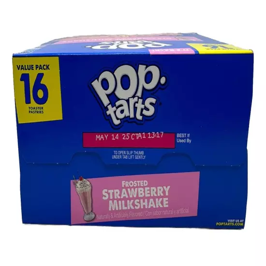 POP TARTS | FROSTED STRAWBERRY MILKSHAKE FLAVOR | 16 CT | 27 OZ BOX |