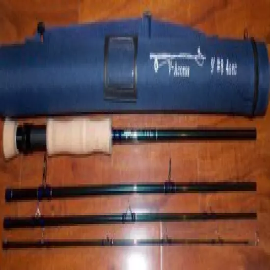 8 WT V-Access Fly Fishing Rod 9 Foot 4 Sec. with Tube FREE 3 DAY SHIPPING 