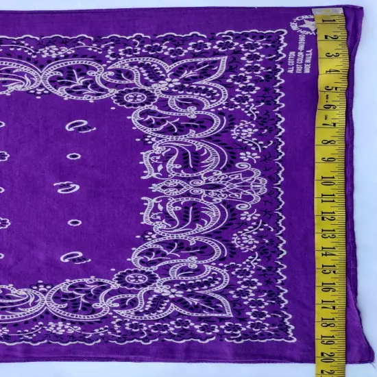 PURPLE BANDANA ALL COTTON FAST COLOR RN-13960 crafted with pride in America USA