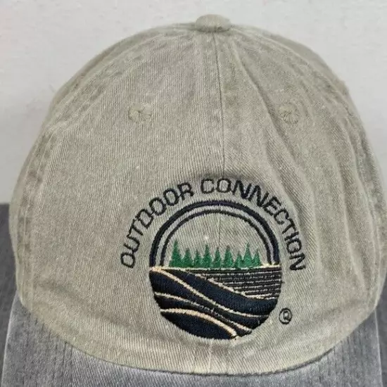 Outdoor Connection Baseball Hat Cap Strapback Adjustable Olive Gray Acid Wash