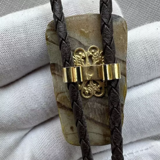 Vintage Picture Jasper Western Bolo Tie