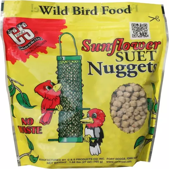 C&S Sunflower Suet Nuggets 27 Ounces, 6 Pack 1 Count (Pack of 6) 