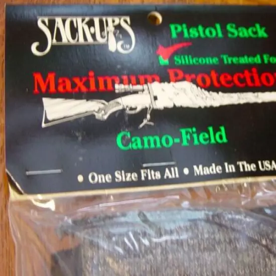 New SackUps Pistol Sleeve for Storage ~ USA Made ~ OSFM ~ Camo Field